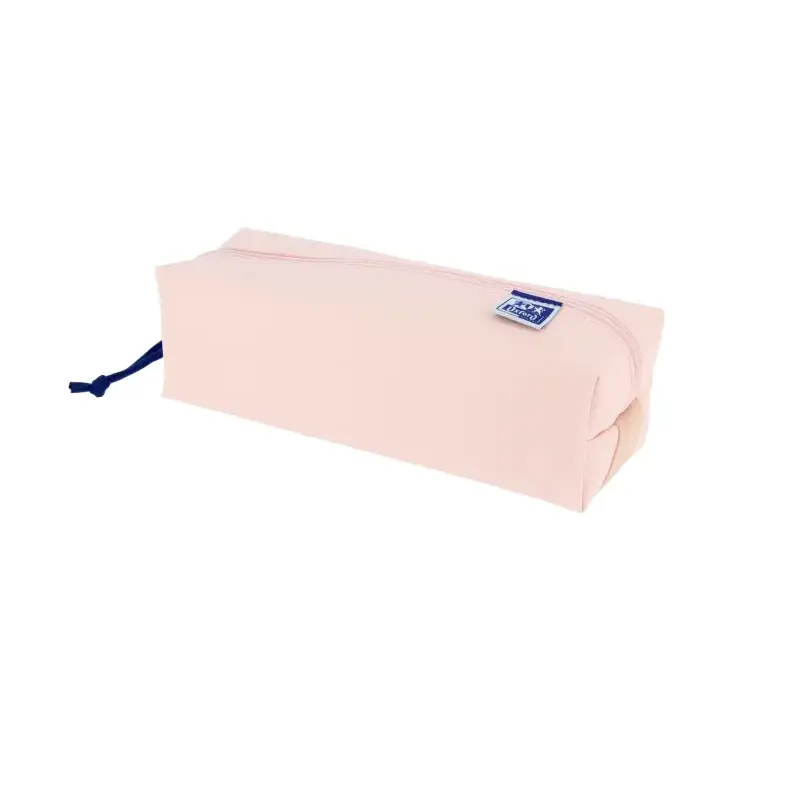 Oxford Live & Go Estuche Cuadrado Grande - Material Acolchado - Goma Elastica para unirlo al Cuaderno - Color Rosa | Ahorro Impr