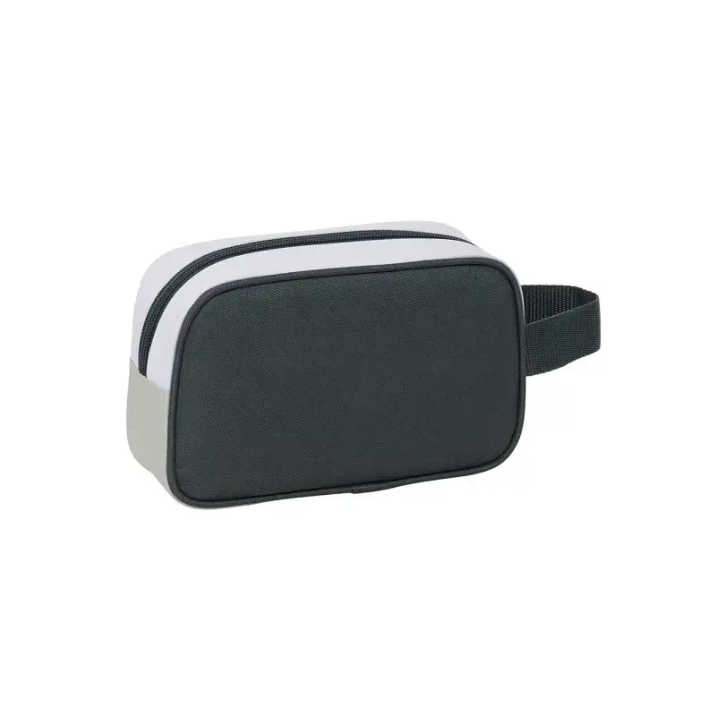 Safta Real Madrid Neceser de 2L Portatodo - Asa de Mano - Cierre de Cremallera - 22x13.5x8cm - Color Blanco y Negro | Ahorro Imp