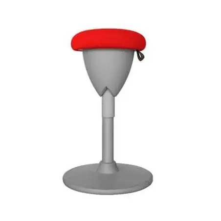 Cromad Design Taburete Multiusos - Asiento con Altura Ajustable - Giro de 360º - Tejido a Prueba de Agua - Color Rojo/Gris | Aho