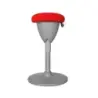 Cromad Design Taburete Multiusos - Asiento con Altura Ajustable - Giro de 360º - Tejido a Prueba de Agua - Color Rojo/Gris | Aho