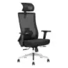 Cromad Senior SE8000 Silla de Oficina - Reposacabezas, Soporte Lumbar y Reposabrazos Ajustable - Asiento de Espuma de Alta Calid