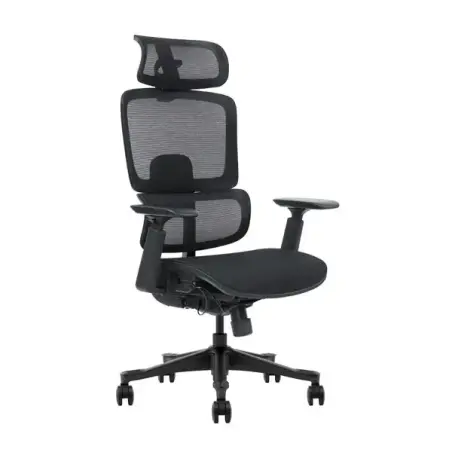 Cromad Senior SE1400 Silla de Oficina - Altura Ajustable con Elevador de Gas de Grado 4 - Reposacabezas y Respaldo Regulables -