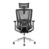 Cromad Senior SE1200 Silla de Oficina - Altura Ajustable con Elevador de Gas de Grado 4 - Reposacabezas, Reposabrazos 3D y Sopor