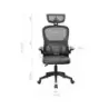 Mars Gaming MGC-ERGOPRO Silla de Oficina Ergonomica - Reposacabezas, Soporte Lumbar y Reposabrazos Ajustable - Malla Transpirabl