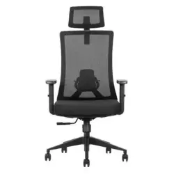 Cromad Senior SE7000 Silla de Oficina - Reposacabezas, Asiento, Soporte Lumbar y Reposabrazos Ajustables - Bloqueo de la Parte T