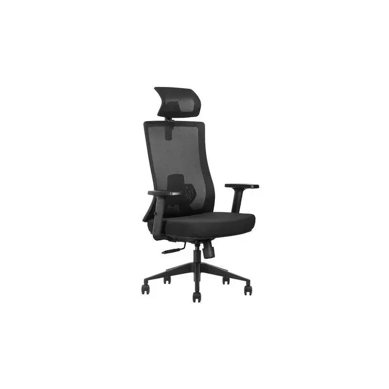 Cromad Senior SE7000 Silla de Oficina - Reposacabezas, Asiento, Soporte Lumbar y Reposabrazos Ajustables - Bloqueo de la Parte T