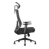 Cromad Senior SE7000 Silla de Oficina - Reposacabezas, Asiento, Soporte Lumbar y Reposabrazos Ajustables - Bloqueo de la Parte T