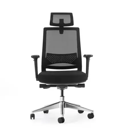 Cromad Senior SE1600 Silla de Oficina - Altura Ajustable con Elevador de Gas de Grado 4 - Soporte Lumbar y Reposacabezas Ajustab