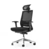 Cromad Senior SE1600 Silla de Oficina - Altura Ajustable con Elevador de Gas de Grado 4 - Soporte Lumbar y Reposacabezas Ajustab
