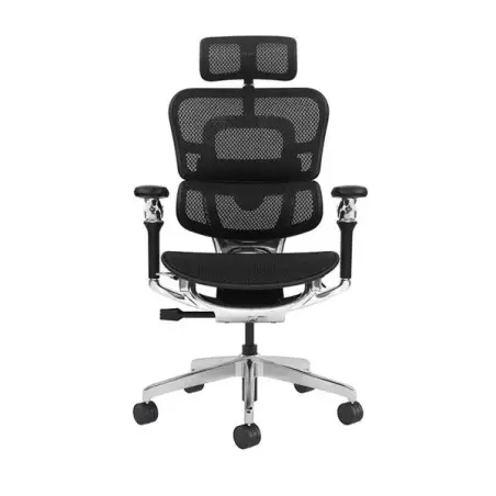 Cromad Aeris Supreme Silla de Oficina - Piston de Gas de Grado 4 - Soporte Lumbar Dividido con Ajuste de Tension - Reposacabezas