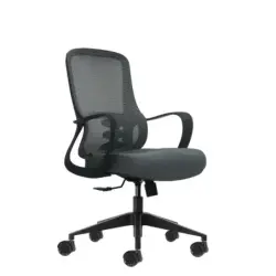 Oqonos Cherg 007 Silla de Oficina Ergonomica con Respaldo de Malla Transpirable, Piston de Gas Clase 4, Soporte Lumbar, Reposabr
