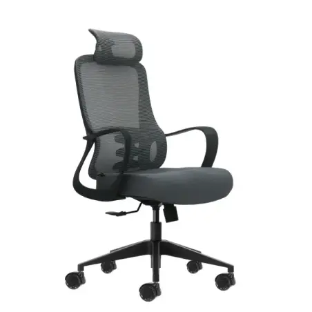 Oqonos Cherg 005 Silla de Oficina Ergonomica con Reposacabezas Cervical Ajustable, Respaldo de Malla Transpirable, Piston de Gas