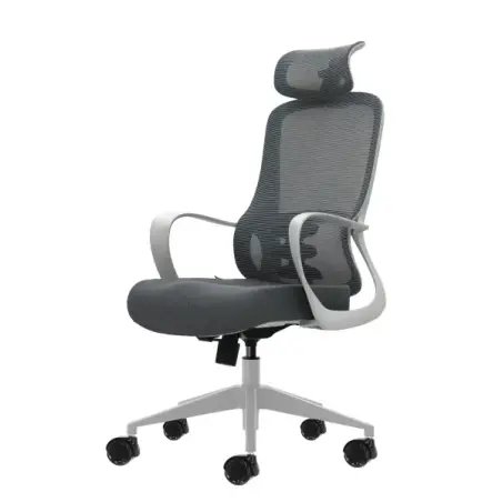 Oqonos Cherg 008 Silla de Oficina Ergonomica con Reposacabezas Cervical Ajustable, Respaldo de Malla Transpirable, Piston de Gas