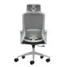 Oqonos Cherg 008 Silla de Oficina Ergonomica con Reposacabezas Cervical Ajustable, Respaldo de Malla Transpirable, Piston de Gas