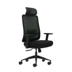 Oqonos Cherg 016 Silla de Oficina Ergonomica con Reposacabezas Cervical Ajustable, Tejido Impermeable, Mecanismo Autobalanceado,