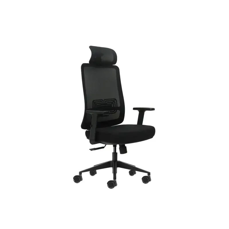 Oqonos Cherg 016 Silla de Oficina Ergonomica con Reposacabezas Cervical Ajustable, Tejido Impermeable, Mecanismo Autobalanceado,