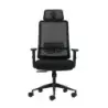 Oqonos Cherg 016 Silla de Oficina Ergonomica con Reposacabezas Cervical Ajustable, Tejido Impermeable, Mecanismo Autobalanceado,