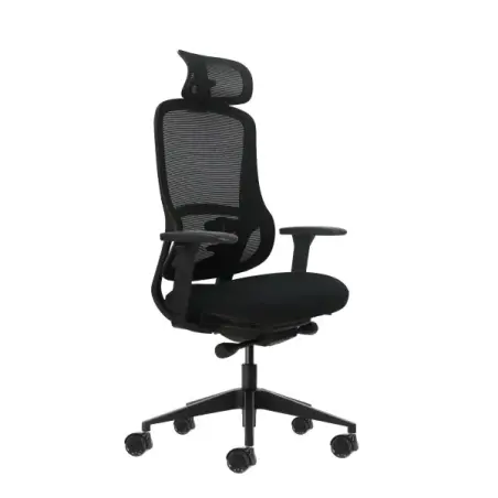 Oqonos Cherg 018 Silla de Oficina Ergonomica con Reposacabezas Cervical Ajustable, Mecanismo Autobalanceado, Reposabrazos 4D, As