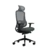 Oqonos Cherg 019 Silla de Oficina Ergonomica con Reposacabezas Cervical Ajustable, Mecanismo Autobalanceado, Reposabrazos 4D, As