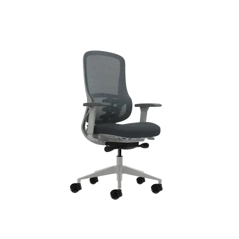 Oqonos Cherg 023 Silla de Oficina Ergonomica con Mecanismo Autobalanceado, Reposabrazos 4D, Asiento Deslizable y Ruedas de Silic