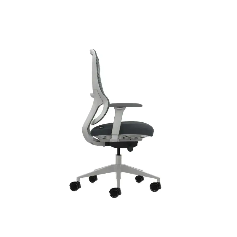 Oqonos Cherg 023 Silla de Oficina Ergonomica con Mecanismo Autobalanceado, Reposabrazos 4D, Asiento Deslizable y Ruedas de Silic