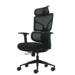Oqonos Cherg 010 Silla de Oficina Ergonomica con Reposacabezas Cervical Ajustable, Respaldo y Asiento de Malla Elastica, Reposab