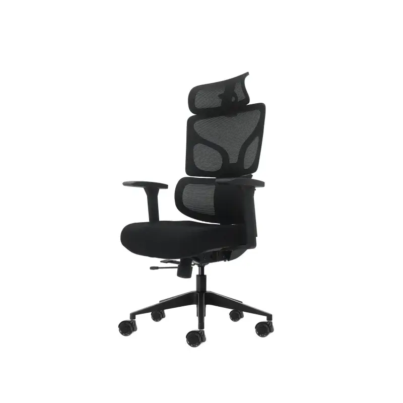 Oqonos Cherg 010 Silla de Oficina Ergonomica con Reposacabezas Cervical Ajustable, Respaldo y Asiento de Malla Elastica, Reposab