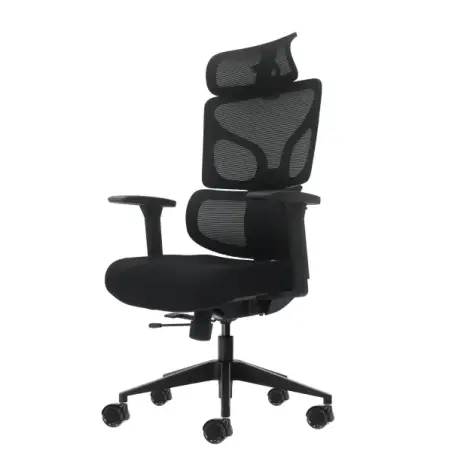 Oqonos Cherg 010 Silla de Oficina Ergonomica con Reposacabezas Cervical Ajustable, Respaldo y Asiento de Malla Elastica, Reposab