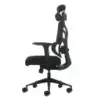 Oqonos Cherg 010 Silla de Oficina Ergonomica con Reposacabezas Cervical Ajustable, Respaldo y Asiento de Malla Elastica, Reposab