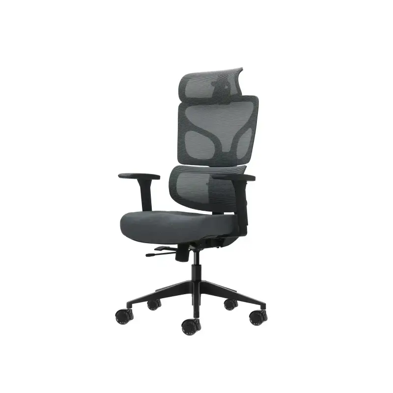 Oqonos Cherg 011 Silla de Oficina Ergonomica con Reposacabezas Cervical Ajustable, Respaldo y Asiento de Malla Elastica, Reposab