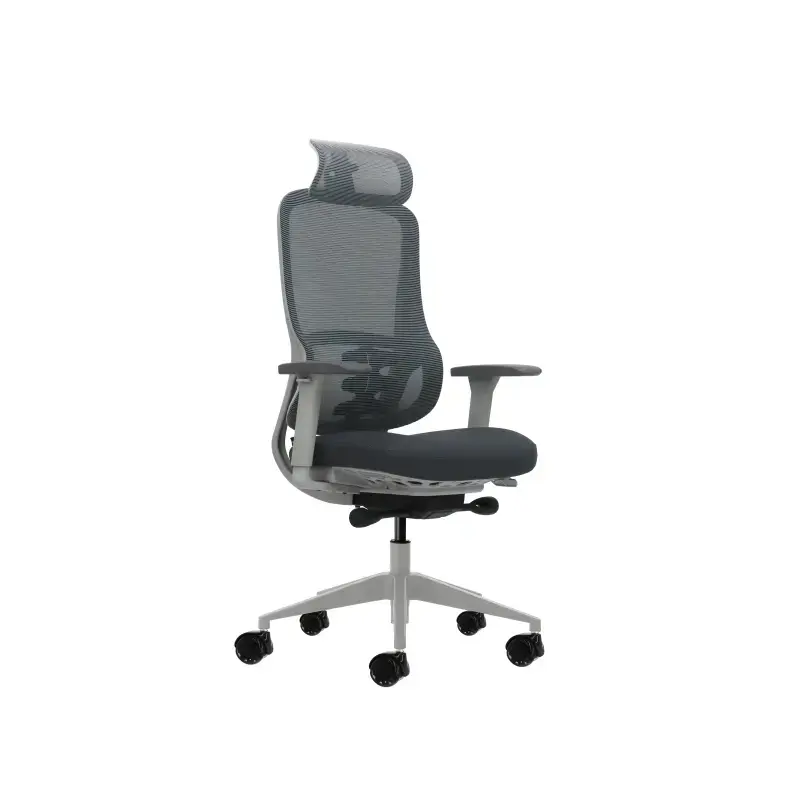 Oqonos Cherg 022 Silla de Oficina Ergonomica con Reposacabezas Cervical Ajustable, Mecanismo Autobalanceado, Reposabrazos 4D, As