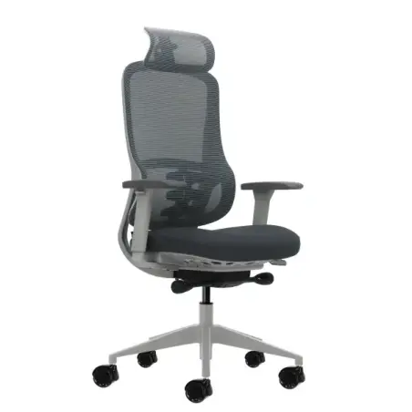 Oqonos Cherg 022 Silla de Oficina Ergonomica con Reposacabezas Cervical Ajustable, Mecanismo Autobalanceado, Reposabrazos 4D, As