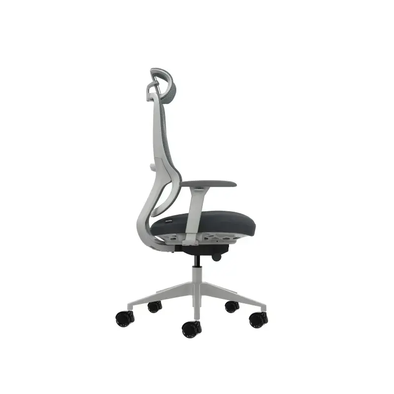 Oqonos Cherg 022 Silla de Oficina Ergonomica con Reposacabezas Cervical Ajustable, Mecanismo Autobalanceado, Reposabrazos 4D, As