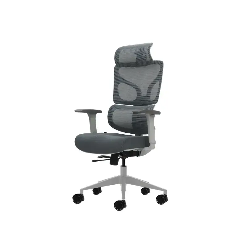 Oqonos Cherg 014 Silla de Oficina Ergonomica con Reposacabezas Cervical Ajustable, Respaldo y Asiento de Malla Elastica, Reposab