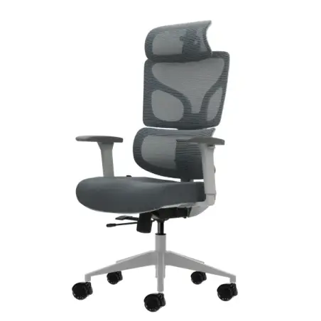Oqonos Cherg 014 Silla de Oficina Ergonomica con Reposacabezas Cervical Ajustable, Respaldo y Asiento de Malla Elastica, Reposab