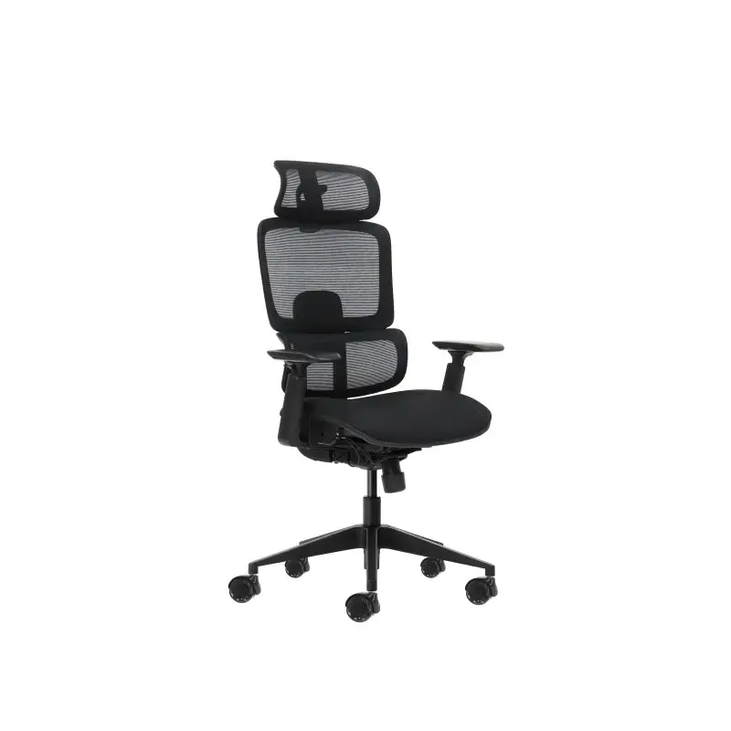 Oqonos Cherg 027 Silla de Oficina Ergonomica con Reposacabezas Cervical Ajustable, Respaldo y Asiento de Malla Elastica, Respald