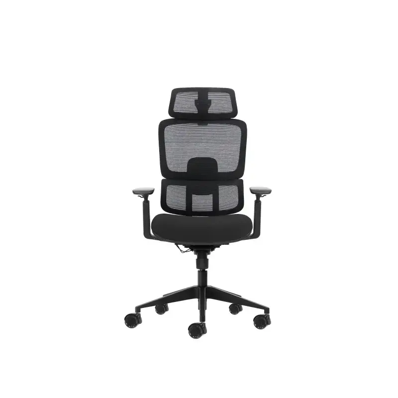 Oqonos Cherg 027 Silla de Oficina Ergonomica con Reposacabezas Cervical Ajustable, Respaldo y Asiento de Malla Elastica, Respald