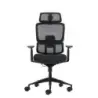 Oqonos Cherg 027 Silla de Oficina Ergonomica con Reposacabezas Cervical Ajustable, Respaldo y Asiento de Malla Elastica, Respald