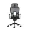 Oqonos Cherg 027 Silla de Oficina Ergonomica con Reposacabezas Cervical Ajustable, Respaldo y Asiento de Malla Elastica, Respald