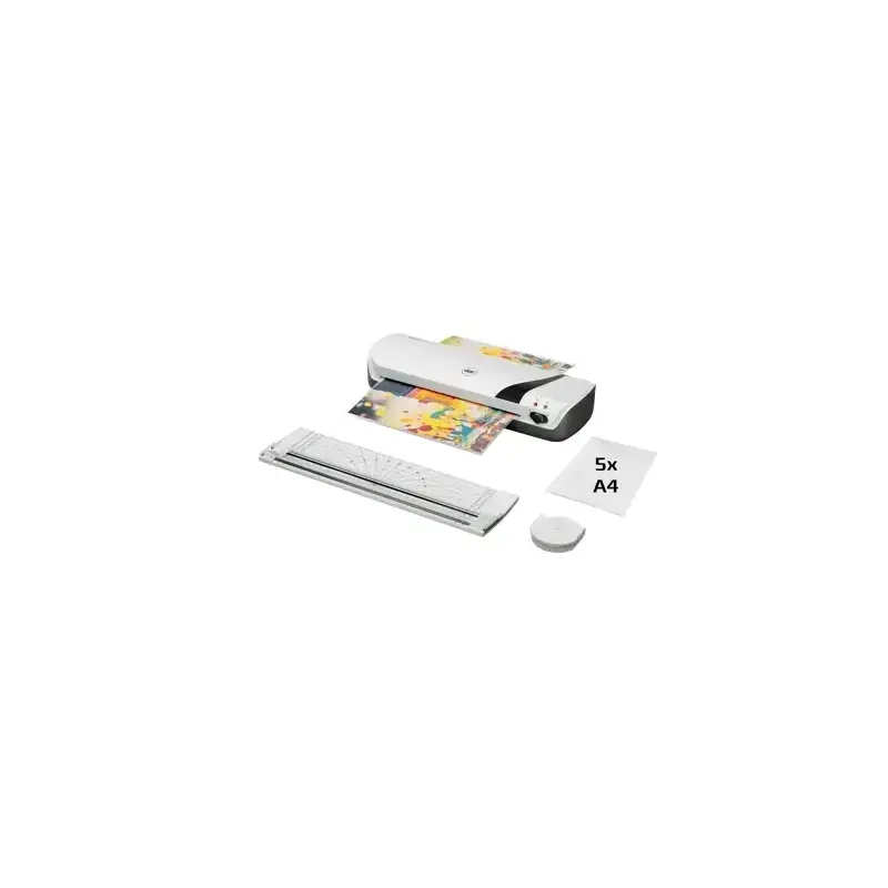 GBC Inspire+ A4 Set de Plastificadora + Recortadora de Esquinas + Cizalla + Paquete de 5 Bolsas de Plastificacion A4 - Hasta Tam
