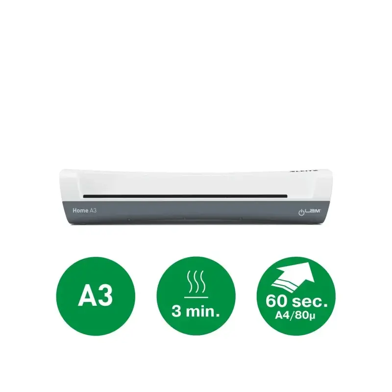 Leitz iLAM Home A3 Plastificadora - Hasta Tamaño A3 - Velocidad 300mm/min - Calentamiento en 3 Minutos - Grueso Bolsa 75 y 125mi