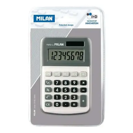 Milan Calculadora de 8 Digitos - Calculadora de Sobremesa - 3 Teclas de Memoria y Raiz Cuadrada - Color Gris | Ahorro Imprimiend