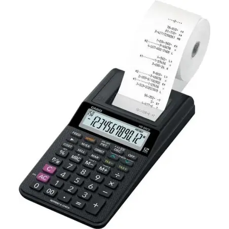 Casio HR-8RCE Calculadora Impresora de Sobremesa Compacta - Pantalla de 12 Digitos - Impresion de 2 Lineas por Segundo - Color N