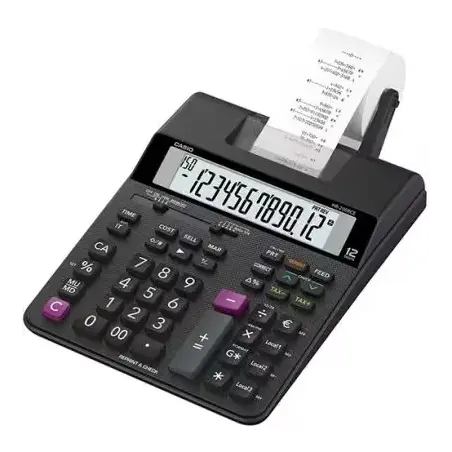 Casio HR-200RCE Calculadora Impresora de Sobremesa 12 Digitos - Impresion en 2 Colores - Funcion de Reimpresion/Impresion Poster