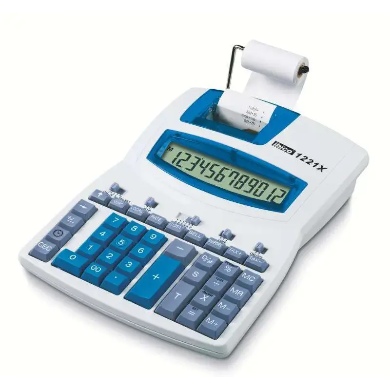 Ibico 1221x Calculadora Semi-Profesional Pantalla LCD 12 Digitos - Impresion a 2 Colores - Velocidad de Impresion 2.4 Lineas por