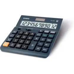 Casio DH-12ET Calculadora de Sobremesa - Pantalla Extragrande de 12 Digitos - Alimentacion Solar y Pilas - Color Azul Oscuro | A