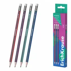 Erichkrause Sonata Lapiz de Grafito HB Triangular con Goma de Borrar - Facil Afilado - No Araña el Papel - Madera Seleccionada -