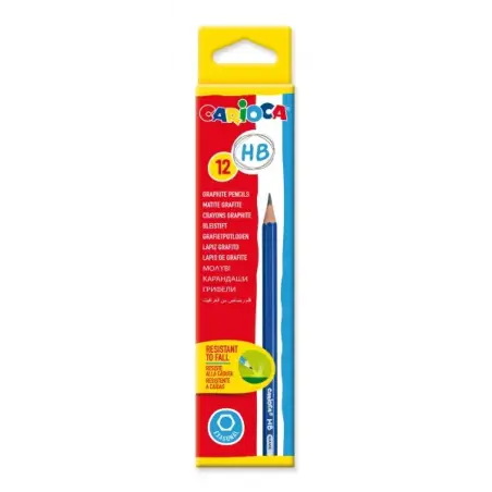 Carioca Lapiz de Grafito HB - Facil de Borrar y Sacar Punta - Cuerpo Triangular Agradable al Tacto - Mina Resistente a las Caida