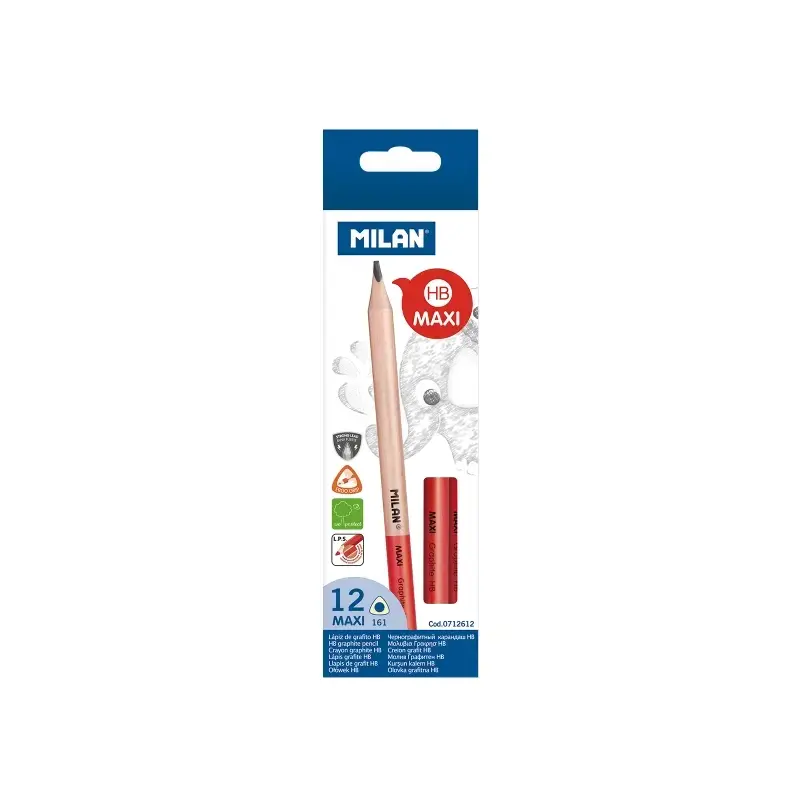 Milan Maxi Lapices de Grafito HB Maxi Triangular - Mina de 3.5mm | Ahorro Imprimiendo