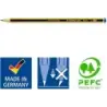 Staedtler Noris 120-3 Lapiz de Grafito Hexagonal - Mina H - Resistencia a la Rotura - Madera de Bosques Sostenibles | Ahorro Imp